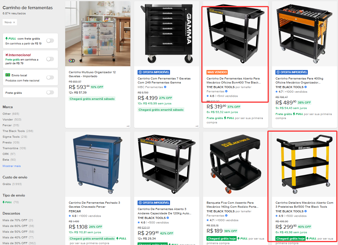 Armário de Ferramentas / Carrinho de Ferramentas